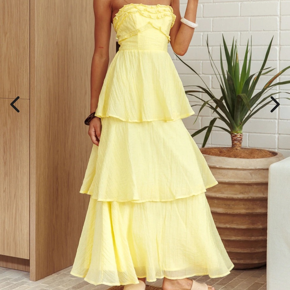 Strapless frill trim maxi dress - selfie Leslie